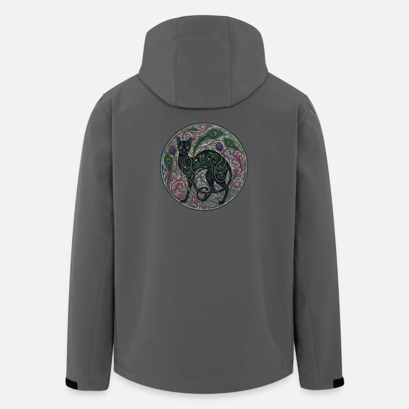 Interwoven Night Cat Ornamental Circle - Men’s Recycled Softshell Jacket by Stanley/Stella - anthracite