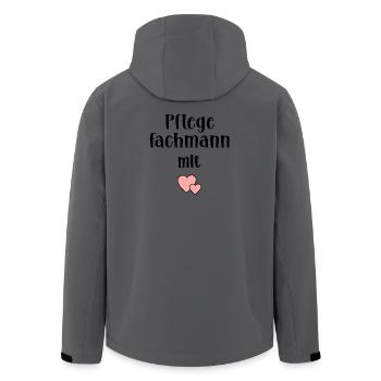 Pfleger Herz Pflege - Recycelte Männer Softshell-Jacke von Stanley/Stella - Anthrazit - Hinten - AI Model Male 185 light (185cm)