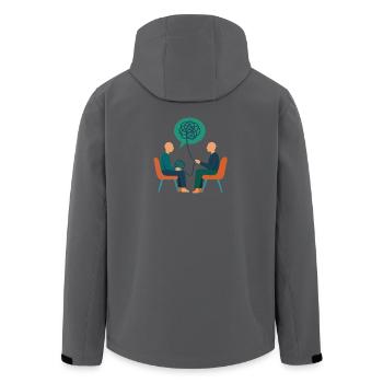 Psychotherapie Illustration – Therapeut / Berater - Recycelte Männer Softshell-Jacke von Stanley/Stella - Anthrazit - Hinten - AI Model Male 185 light (185cm)