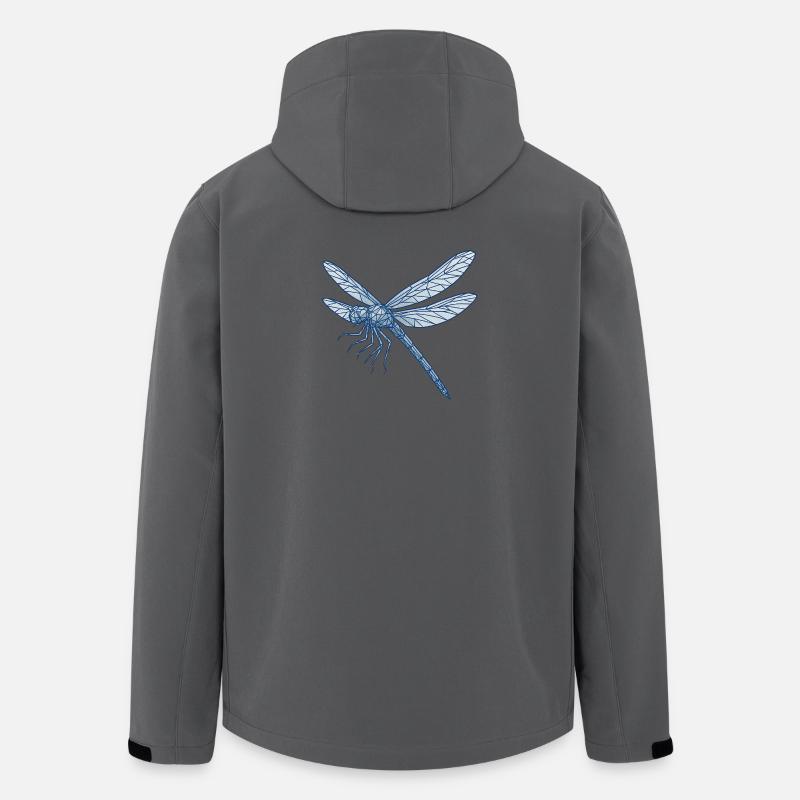 Geometrische Blaue Libelle - Recycelte Männer Softshell-Jacke von Stanley/Stella - Anthrazit