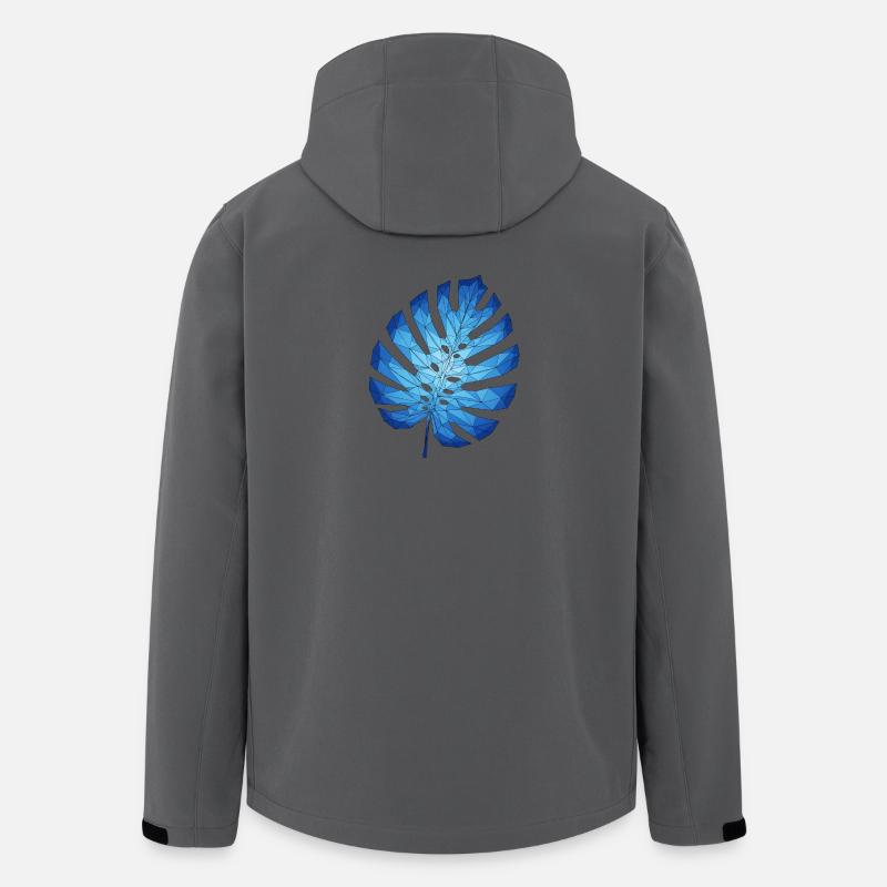 Geometrische Monstera Blau Blatt - Recycelte Männer Softshell-Jacke von Stanley/Stella - Anthrazit