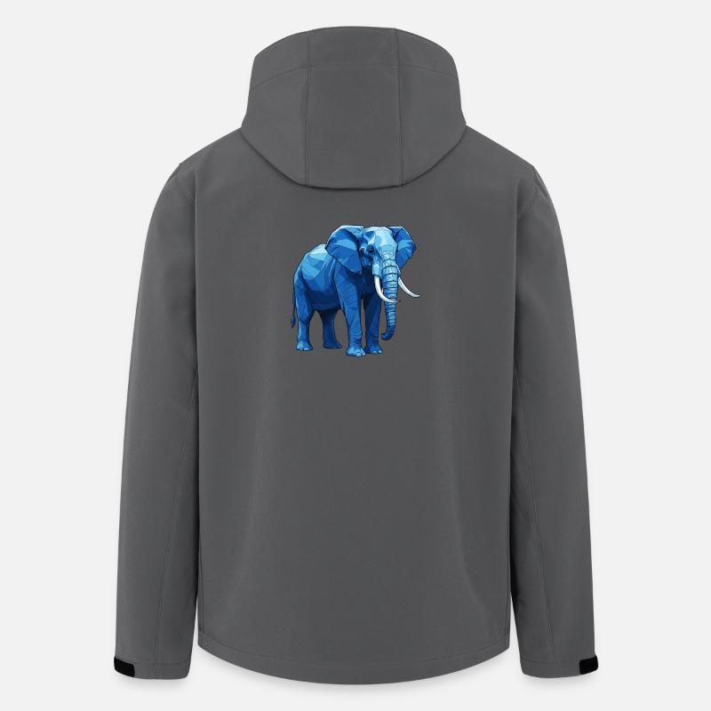 Éléphant bleu géométrique - Veste softshell homme en polyester recyclé Stanley/Stella - charbon