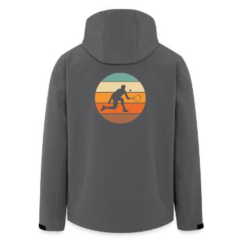 Tennis - Recycelte Männer Softshell-Jacke von Stanley/Stella - Anthrazit - Hinten - AI Model Male 185 light (185cm)