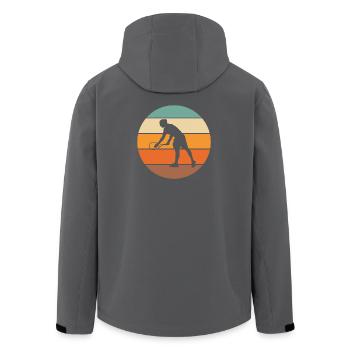 Tennis - Recycelte Männer Softshell-Jacke von Stanley/Stella - Anthrazit - Hinten - AI Model Male 185 light (185cm)