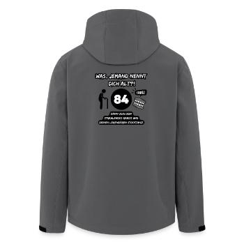 84 and legendary: Teeth out, stick dancing on! - Men’s Recycled Softshell Jacket by Stanley/Stella - anthracite - Back - AI Model Male 185 light (185cm)