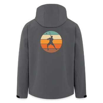 Tennis - Recycelte Männer Softshell-Jacke von Stanley/Stella - Anthrazit - Hinten - AI Model Male 185 light (185cm)