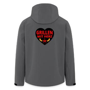 Grill - Men’s Recycled Softshell Jacket by Stanley/Stella - anthracite - Back - AI Model Male 185 light (185cm)