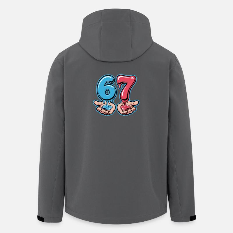 67 - Funny Six Seven T-Shirt - Recycelte Männer Softshell-Jacke von Stanley/Stella - Anthrazit