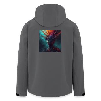 Kosmische Kopfreise Farbströme - Recycelte Männer Softshell-Jacke von Stanley/Stella - Anthrazit - Hinten - AI Model Male 185 light (185cm)