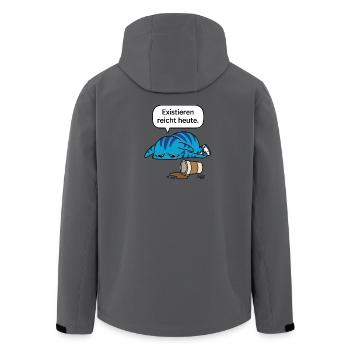 Existieren reicht heute - Zooki Burnout Spruch - Recycelte Männer Softshell-Jacke von Stanley/Stella - Anthrazit - Hinten - AI Model Male 185 light (185cm)