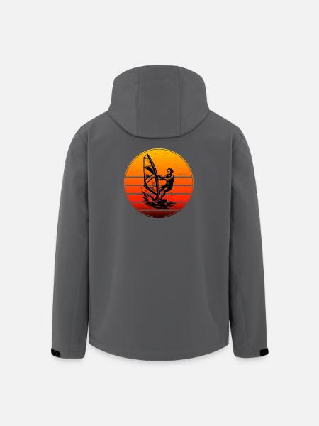 Minimalist Windsurfing Motif - Men’s Recycled Softshell Jacket by Stanley/Stella - anthracite