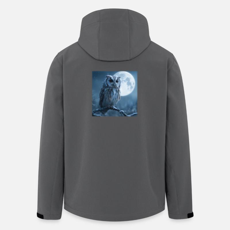 Schnee-Eule Vollmond Magische Winternacht - Recycelte Männer Softshell-Jacke von Stanley/Stella - Anthrazit
