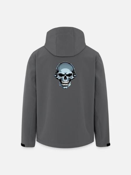 Skull with headphones illustration - Men’s Recycled Softshell Jacket by Stanley/Stella - anthracite