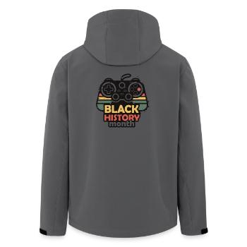 Black History Month Gaming-Controller Retro - Recycelte Männer Softshell-Jacke von Stanley/Stella - Anthrazit - Hinten - AI Model Male 185 light (185cm)