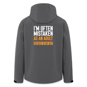 Oft fälschlicherweise mit einem Zitat aus erwachsenen Funny Age verwechselt - Recycelte Männer Softshell-Jacke von Stanley/Stella - Anthrazit - Hinten - AI Model Male 185 light (185cm)