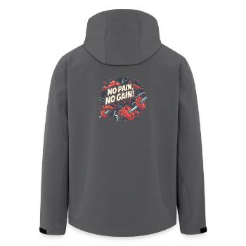 No Pain No Gain Gym Motivation Fitness Workout Shi - Recycelte Männer Softshell-Jacke von Stanley/Stella - Anthrazit - Hinten - AI Model Male 185 light (185cm)
