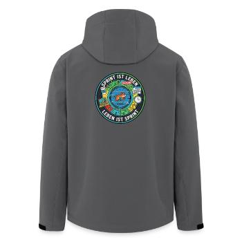 Le sprint, c’est la vie : des zombies agiles dans la roue des hamsters - Veste softshell homme en polyester recyclé Stanley/Stella - charbon - Dos - AI Model Male 185 light (185cm)