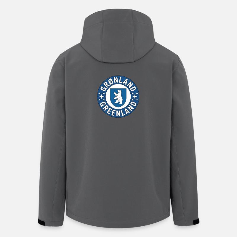 Grönland – Rundes Abzeichen-Tee - Recycelte Männer Softshell-Jacke von Stanley/Stella - Anthrazit