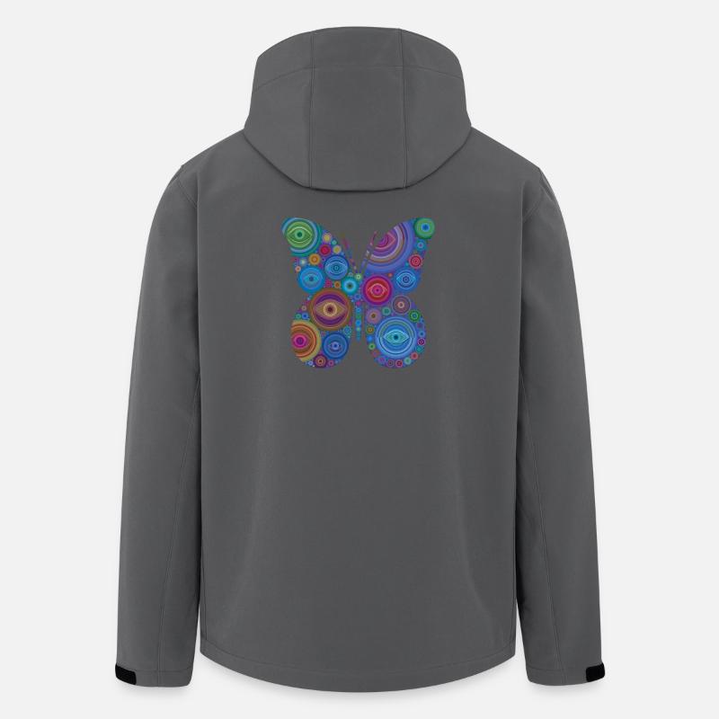 Abstrakte-Augen-Schmetterling - Recycelte Männer Softshell-Jacke von Stanley/Stella - Anthrazit