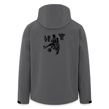 Ich liebe Basketball - Recycelte Männer Softshell-Jacke von Stanley/Stella - Anthrazit - Hinten - AI Model Male 185 light (185cm)