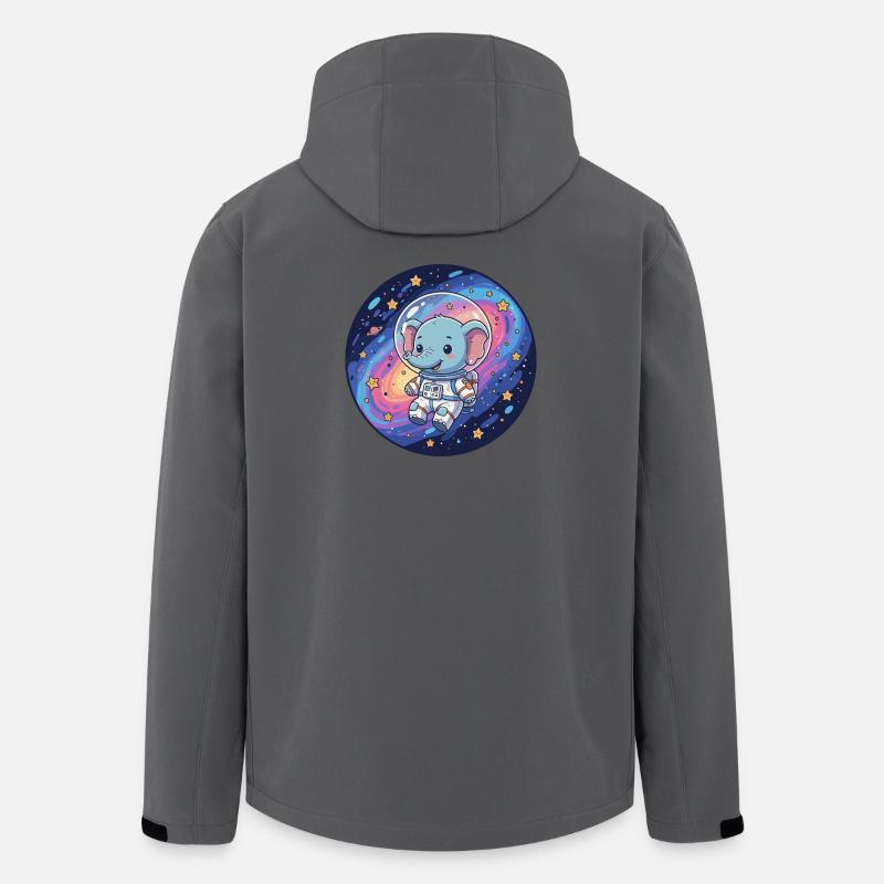 Éléphant spatial dans le casque d’astronaute - Veste softshell homme en polyester recyclé Stanley/Stella - charbon