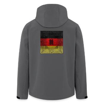 DE Antik-Flagge Ornament - Recycelte Männer Softshell-Jacke von Stanley/Stella - Anthrazit - Hinten - AI Model Male 185 light (185cm)