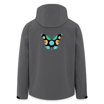 Schmetterlingskunst - Recycelte Männer Softshell-Jacke von Stanley/Stella - Anthrazit - Hinten - AI Model Male 185 light (185cm)