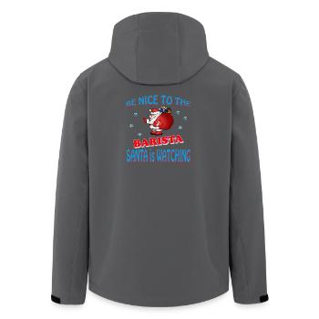 SANTA BARISTA - Men’s Recycled Softshell Jacket by Stanley/Stella - anthracite - Back - AI Model Male 185 light (185cm)