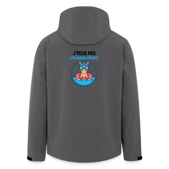 Aqua-Pony auf Donut-Boje - Recycelte Männer Softshell-Jacke von Stanley/Stella - Anthrazit - Hinten - AI Model Male 185 light (185cm)