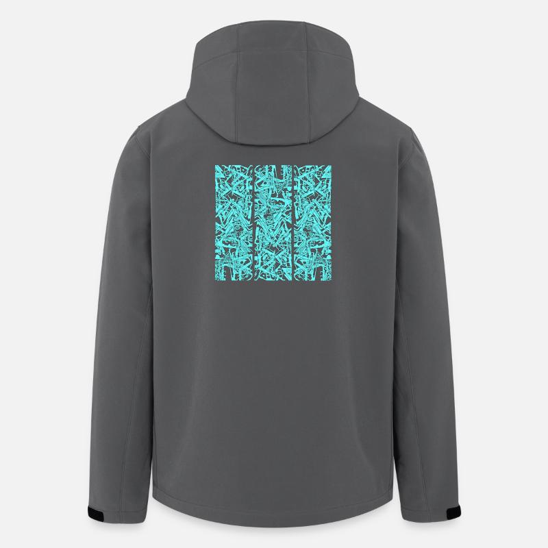 Turkoosi kaaoksen triptyykki - Miesten softshell-takki kierrätetystä polyesteristä Stanley/Stellalta - hiilenharmaa