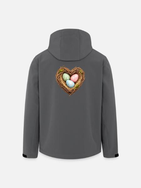 Heart-shaped Easter basket with eggs - Men’s Recycled Softshell Jacket by Stanley/Stella - anthracite