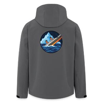 Titanic Schiff Eisberg Illustration - Recycelte Männer Softshell-Jacke von Stanley/Stella - Anthrazit - Hinten - AI Model Male 185 light (185cm)