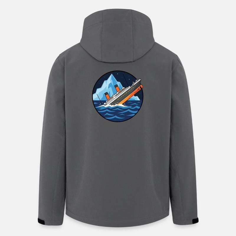 Titanic Schiff Eisberg Illustration - Veste softshell homme en polyester recyclé Stanley/Stella - charbon