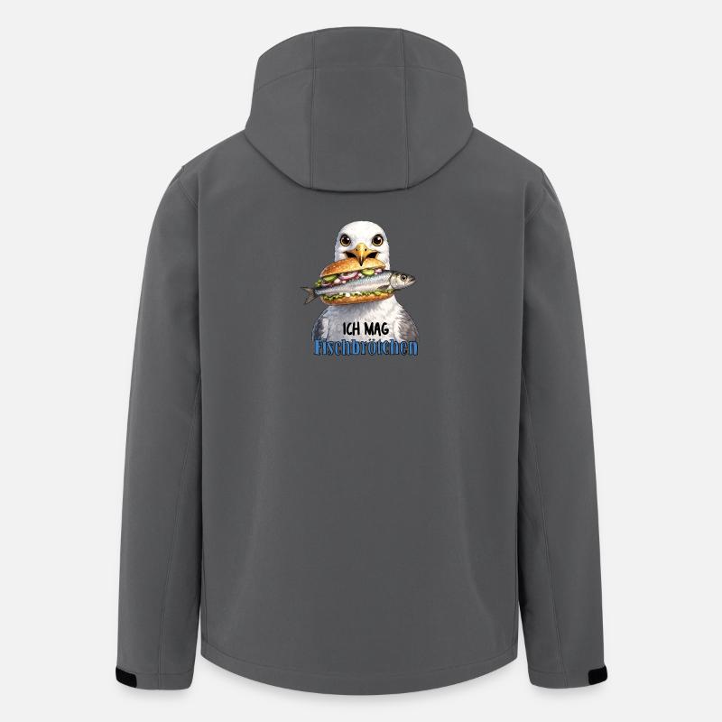 Ich mag Fischbrötchen - Recycelte Männer Softshell-Jacke von Stanley/Stella - Anthrazit