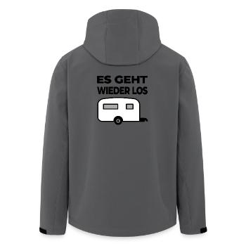 Camping - Recycelte Männer Softshell-Jacke von Stanley/Stella - Anthrazit - Hinten - AI Model Male 185 light (185cm)