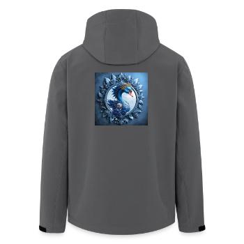 Blauer Phoenix-Wappen im Bild - Recycelte Männer Softshell-Jacke von Stanley/Stella - Anthrazit - Hinten - AI Model Male 185 light (185cm)