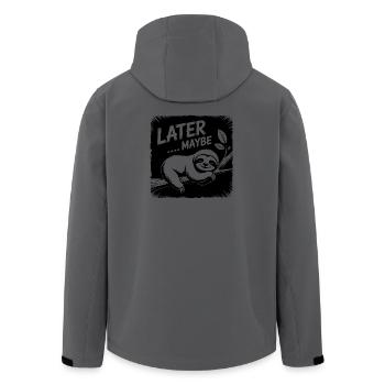 Lustiges Faultier - später vielleicht - Recycelte Männer Softshell-Jacke von Stanley/Stella - Anthrazit - Hinten - AI Model Male 185 light (185cm)