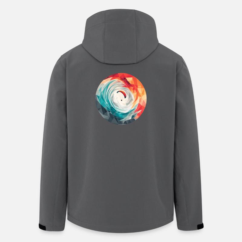 Geometric Vortex Paragliding - Men’s Recycled Softshell Jacket by Stanley/Stella - anthracite