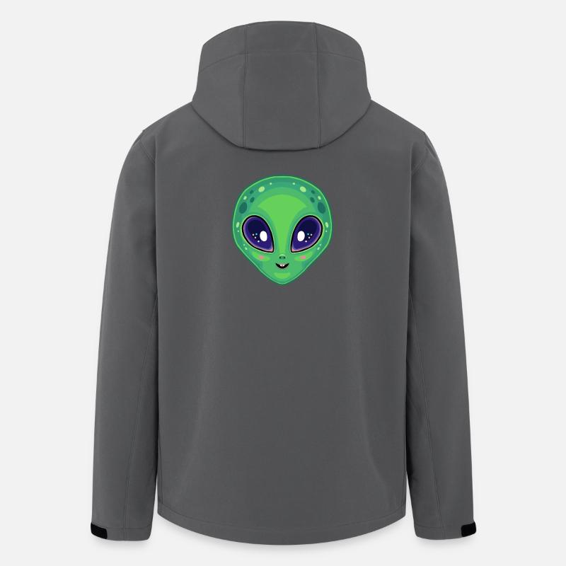 Süßer Kawaii-Außerirdischer Helläugige - Recycelte Männer Softshell-Jacke von Stanley/Stella - Anthrazit