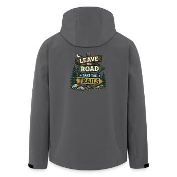Verlassen Sie die Straße, nehmen Sie die Pfade - Recycelte Männer Softshell-Jacke von Stanley/Stella - Anthrazit - Hinten - AI Model Male 185 light (185cm)