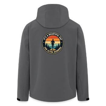 Es ist ein wunderschöner Tag zum Ultralaufen - Recycelte Männer Softshell-Jacke von Stanley/Stella - Anthrazit - Hinten - AI Model Male 185 light (185cm)
