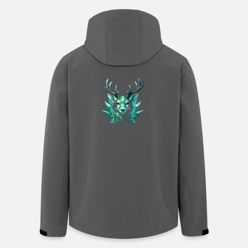 Cerf de cristal géométrique - Veste softshell homme en polyester recyclé Stanley/Stella - charbon
