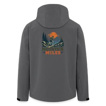 Trail Running - Mountain Miles - Men’s Recycled Softshell Jacket by Stanley/Stella - anthracite - Back - AI Model Male 185 light (185cm)