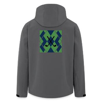 Clubs de golf Modèle Argyle Clubs de golf masculins - Veste softshell homme en polyester recyclé Stanley/Stella - charbon - Dos - AI Model Male 185 light (185cm)