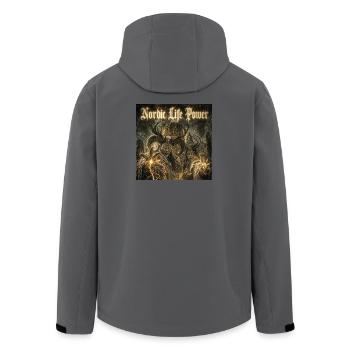 Nordic Life Power - Men’s Recycled Softshell Jacket by Stanley/Stella - anthracite - Back - AI Model Male 185 light (185cm)