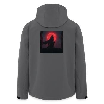 Slavic Striga Blood Moon - Dark Fantasy - Men’s Recycled Softshell Jacket by Stanley/Stella - anthracite - Back - AI Model Male 185 light (185cm)