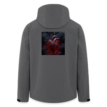 Cœur Cyberpunk – Biomécanique - Veste softshell homme en polyester recyclé Stanley/Stella - charbon - Dos - AI Model Male 185 light (185cm)