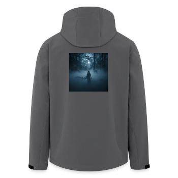 Rusalka dans la Brume – Fantôme de la Nuit Slave - Veste softshell homme en polyester recyclé Stanley/Stella - charbon - Dos - AI Model Male 185 light (185cm)