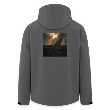Der gefallene Flügel – Ein Symbol für Verlust und Krieg - Recycelte Männer Softshell-Jacke von Stanley/Stella - Anthrazit - Hinten - AI Model Male 185 light (185cm)