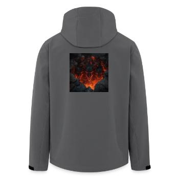 Augen des Abgrunds – Infernale Lavadämonen - Recycelte Männer Softshell-Jacke von Stanley/Stella - Anthrazit - Hinten - AI Model Male 185 light (185cm)